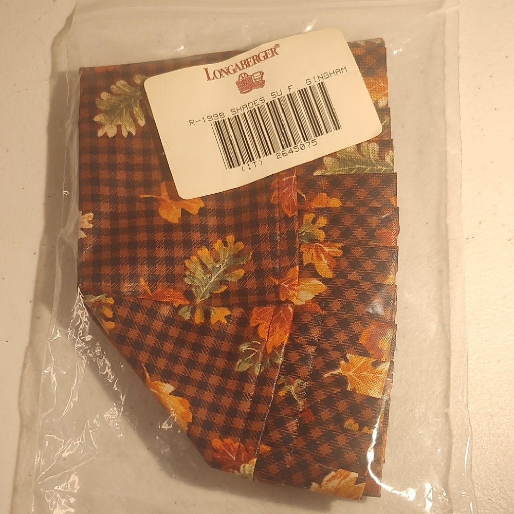 Longaberger Liner In Fall Gingham For The 1998 Shades Of Autumn Basket